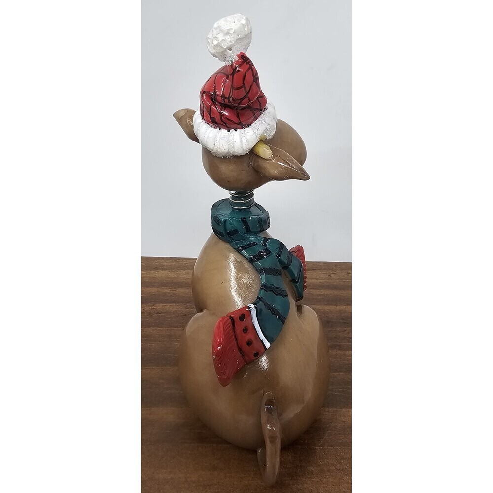 Fitz and Floyd Jiggling Christmas Holiday Reindeer Ornament Bobblehead Figure - Picture 4 of 8